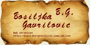 Bosiljka Gavrilović vizit kartica